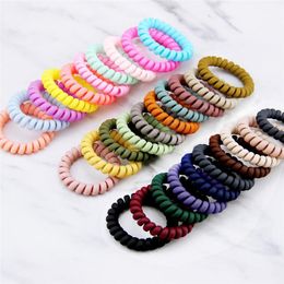 10pcs/set Spiral Shape Hair Ties Grinded Elastic HairBands Girls Accessories Rubber Band Headwear Gum Telephone Wire HairRope