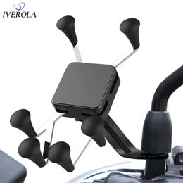 Univerola Motorcycle Phone Mount Cell Smartphone Holder for Rearview Mirror with 360 Rotate Holder for GPS Motorcycle Support