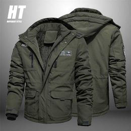 Winter Military Jacket Men Brand Quality Windbreaker Warm Outdoor Fleece Lined Overcoat Casual Slim Tactical Coat Male Parkas 211204