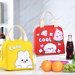 Storage Bags Cartoon Animals Lunch Portable Aluminium Foil Meal Bag Large-capacity Outdoor Travel Picnic Thermal Container
