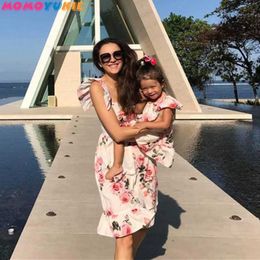 family matching clothes sleeveless mommy and me family look dress matching family outfits mum mama mother and daughter dresses 210713