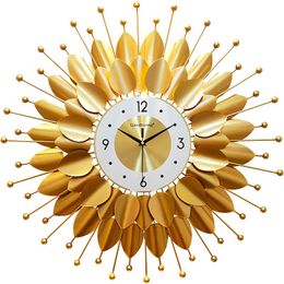Relógios de parede Metal de luxo Nordic Modern Grande relógio de ouro 3D Relógios de arte simples Horloge Murale Decoração de casa FZ295