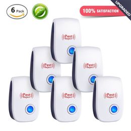 UK EU US AU Version Electronic Ultrasonic Pest Reject Control Equipment Mosquito Repellent for Repels Bed Bugs Mice Flies Cockroaches Ants Spider Other Insec A5907
