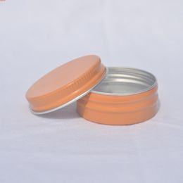 100pcs 15ml Orange Colour Cosmetic Aluminium Jars Personal Care Cream 15g Tin Mask Soap Packaging Container Potshigh quatity