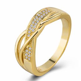 Fashion Women Engagement Finger Band Rings Geometric Europe 925 Sterling Silver Metal Knuckle Ring OL Style Rhinestone Gold Jewelry