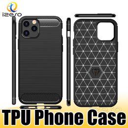 Carbon Fibre Phone Case for iPhone 14 Pro Max 13 12 11 XR 8 Plus LG Stylo 7 5G K92 TPU RUbber Protective Cellphone Cases izeso