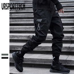 UrsportTech Streetwear Pantalones de carga Hombre otoño e invierno Moda japonesa Marca High Casual 210715