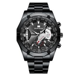 Gute Qualität Freizeit Sport Leuchtzeiger Edelstahl Herrenuhr Quarzuhren Kalender Smart Armbanduhren Marke VAVAVoom