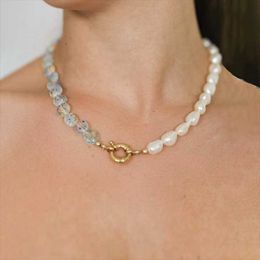 Chokers Handmade Classic Jewelry Natural Freshwater Pearl Sugar Porcelain Beads Short Choker For Women Fashion Accessories Necklace