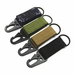 Outdoor Gadgets Camping Tactical Nylon Webbing Buckle Multi-function Carabiner Eagle Mouth Hook Buckle Multi purpose Belt Keychain