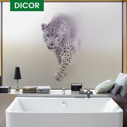 top business frosted window film privacy sticker no glue window sticker stained glass opaque 3d leopard elk horse raamfolie