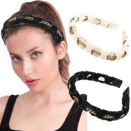 Metal Chain Headbands Women leather Fashion Hairband Hair Hoop For Girls Cross Twist Bezel Hair Accessories