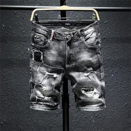 Pantalones Cortos De Mezclilla Negro Hasta La Rodilla Oferta Online |  DHgate.com