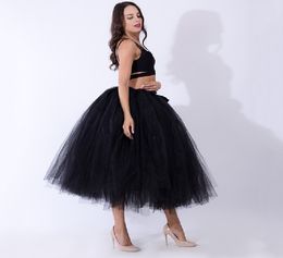 Black Hoopless Long Petticoat Wedding Crinoline Ball Gown Underskirt Layers Tulle Skirt Woman Adult Tutu Bridal Accessories