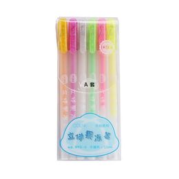 Highlighters H8WA 6 Pcs Fluorescent Gel Pen 3D Jelly Pens Painting Kits For Scrapbook Travel Journal Planner