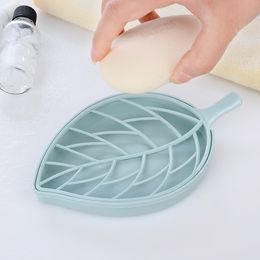 Leaf shape soap holder Non slip soap box Toilet shower tray draining rack bathroom gadgets soap dish tray holder DH8900