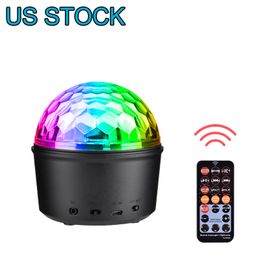 STOCK IN USA Bluetooth +Speaker Party Light LED Effects 9W Magic Ball Projector Stage Lights Strobe Club Lighting Mini with Remote Connection for Decoration