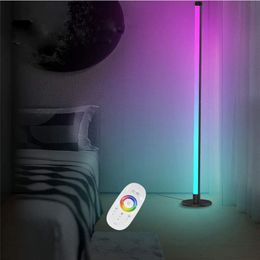 Modern Floor Lamp Led Standing Corner Lights Black Decor RGB Colour Changing Mood Lighting for Living Room Party