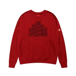 Men and Women CAVEMPT C.E Japanese Oversize Sweater Batik Embroidery Red Round Neck Long Sleeve Hoodies