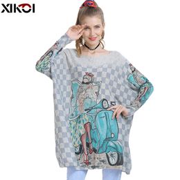 XIKOI Wool Oversized Sweater For Women Winter Long Pullover Dresses Fashion Girl Print Jumper Casual Knitted Sweaters Pull Femme 210218