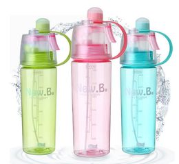 2021 Portable Spray Drinking Water Bottle Plastic Bottles For Water Fashion Space Cups 0.6L/0.4L Sports Travel