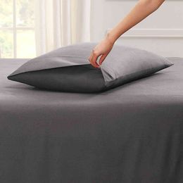 2 pieces100% Cotton case Solid Colour Bedding Black Envelope Custom Pillow Case Cover 40x60 40x70