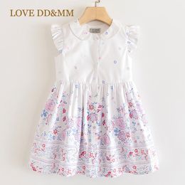LOVE DD&MM Girls Dresses New Children's Wear Girls Sweet Flower Print Kids Dresses For Girls Clothing Costume 210303