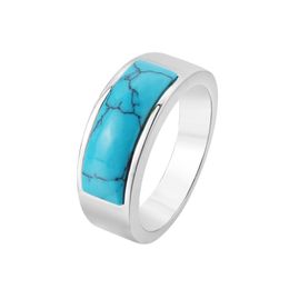 2021 Arrivals Blue Colour Crystal Stone Men Rings For Women Fashion Stainless Steel Wedding Band Jewellery Party Accessories