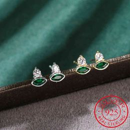 INSGROUP 2021 Trend Earings Fashion Jewelry Small Evil Eyes Ear Stud Luxury Women 925 Real Silver Green Cubic Zircons