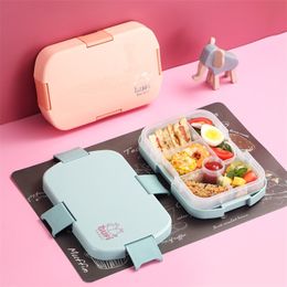 TUUTH Ins Lunch Box Microwave Multiple Grids Food Storage Leakproof Kids Bento Box 920ml Container 210818