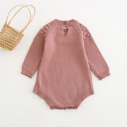 2020 Autumn and Winter Baby Knitted Romper Polka Dot Baby Girl Knitted Jumpsuit Crawling Clothes Baby Girl Clothes 1715 B3