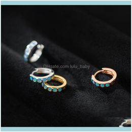 Hie Earrings Jewelrytremella Buckle Female Korean Fashion Small Fresh Temperament Synthetic Opal Blue Pearl Jewellery Simple Maintenance Ear H