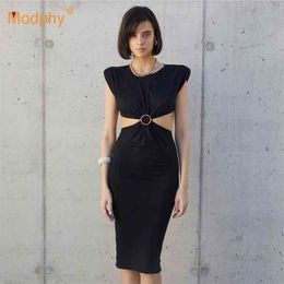 Sexy Black Hollow Long Dress Women Sleeveless Bodycon Club Celebrity Evening Party Vestidos Female Summer 210527