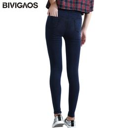 BIVIGAOS Women Jeans Leggings Casual Fashion Skinny Slim Washed Jeggings Thin High Elastic Denim Legging Pencil Pants For Women 201109