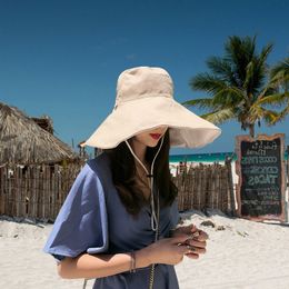 Cappello da sole UV per parasole da esterno Versione coreana femminile Cappello estivo Protezione solare Grondaia Cappello da pescatore a doppia faccia