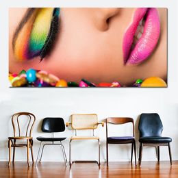 Modern Wall Art Posters and Prints Charming Girl Women Painting Canvas Pictures for Living Room Home Decor Unframed