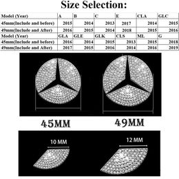 Steering Wheel Bling Crystal Emblem Shiny Accessory Interior Decal Sticker for Mercedes Benz All Car A B C E GLC CLA GLE GLK GLS2048