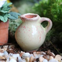 Objetos Decorativos Figurines Fairycome Miniatura Cerámica Té Pot Flowerpot Fairy Potterter Jarrón Mini Esmalte Tarrar Jardín Agua Terracotta Craf