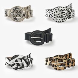 Belts Fashion Print Leather Belt Women Waist Designer Pin Buckle Snake Leopard Dress Jeans Waistband