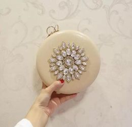 HBP Golden Diamond Evening Chic Pearl Round Shoulder Bags for Women 2020 New Handbags Wedding Party Clutch Purse Bb002