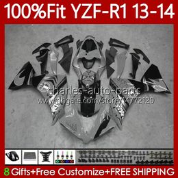 Injection mold Bodywork For YAMAHA YZF-R1 YZF R 1 1000CC YZF1000 13-14 Bodys 97No.134 YZF R1 1000 CC 2013-2014 YZFR1 13 14 YZF-1000 2013 2014 OEM Shark Cyan Fairing Kit