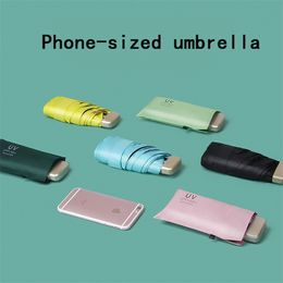 Sun Umbrella Very Small Mini Vinyl Pocket Protection And Ultraviolet Parasol 210721