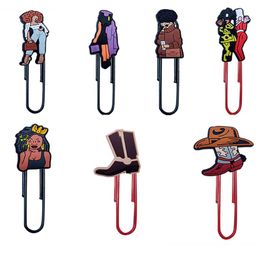 Bookmark 1PCS PVC Bookmarks Black Girl Graduate Cowboy Shoes Hat Sweater Handbag Paper Clips Page Holder Student Stationery Book Markers