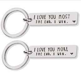 I Love You More Most The End Keychain Stainless Steel Keyring for Sweetheart