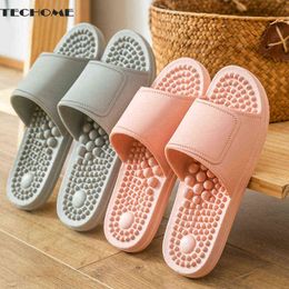 2021 Women Men Massage Slippers Unisex Couple Shoes Indoor Home Soft Non-Slip Slippers Wear-Resistant Flip Flops for Bathroom Y220307
