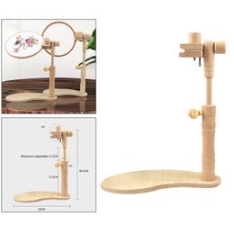 Sewing Notions & Tools Adjustable Wooden Embroidery Lap Stand Tapestry Frame Cross Stitch Rack Holder Tabletop DIY Hoop