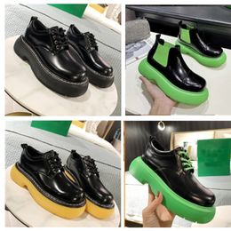 Design slide high quality womens deep mouth shoes designer famous leather anti slip color bottom fashion round head middle heel lace up thick bottom size 35-41