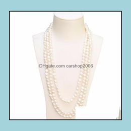 Beaded Necklaces & Pendants Jewellery 8-9Mm Baroque White Natural Pearl Necklace 72 Inch Bridal Choker Gift Drop Delivery 2021 Wzc8X