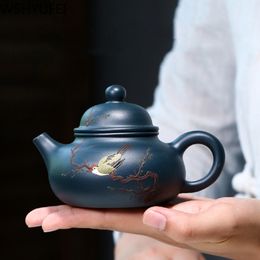 Chinese new Purple Clay Tea pot Flowers and birds Teapot Raw ore beauty kettle Master handmade Teaware gifts Authentic 200ml