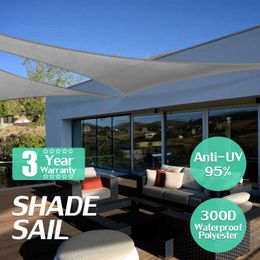 Shade 300D Sun-Shelter Waterproof Sun Sail Outdoor Garden Terrace Canopy Swimming Yard Beach Car Awning Grey